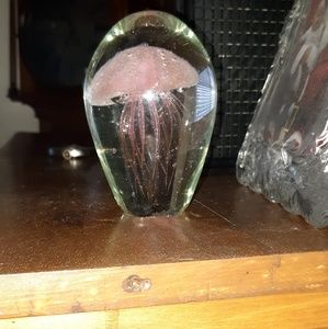 Hand Blown Glass Jellyfish Globe 5 Inches Pink